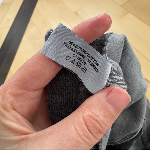 ZEZA B TUXEDO STRIPE GREY JEGGINGS WITH FRAYED HEM - M - Picture 9 of 14